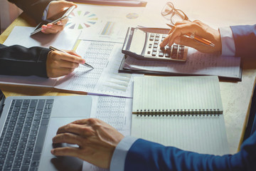Fototapete - accountant team meeting for startup new plan. concept finance and accounting