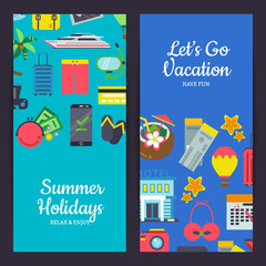 Poster - Vector flat travel elements banners illustration