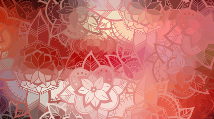 Aufkleber - Seamless Color Flower Pattern