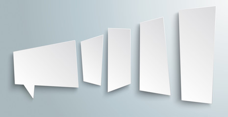 Wall Mural - white bullhorn shape speech bubble header