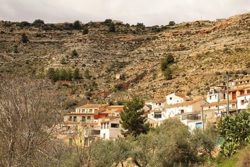 Views of the town of Tolosa between mountains.