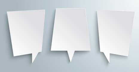 Wall Mural - 3 abstract white speech bubbles header