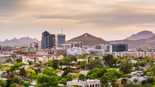 Tucson, Arizona, USA Downtown Skyline With Sentinel Peak