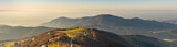 Fototapeta  - French landscape - Vosges. View from the Grand Ballon in the Vosges (France) towards the Jura and Alps in the early morning.