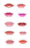 Fototapeta Pokój dzieciecy - Vector set of lips of different shape