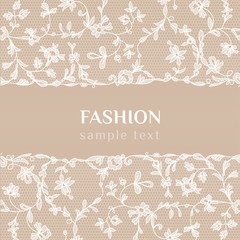 Wall Mural - invitation card with lace ribbon