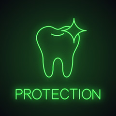 Poster - Healthy shining tooth neon light icon