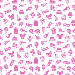 Sticker - Cute pink party, event, birthday seamless pattern design