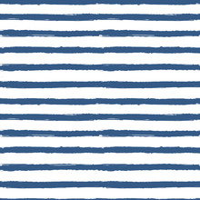 Abstract Marine Seamless Pattern, Striped Navy Pattern. Vector