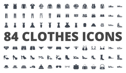 Poster - Clothes silhouette icon vector pack