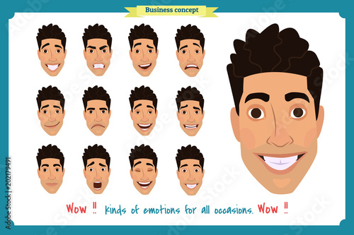Set Of Male Facial Emotions Young Man Emoji Character With Different Expressions Vector Illustration In Cartoon Style People S Faces Man Boy Person User Male Characters Businessman Joy Laughter Buy This Stock Vector And Explore Similar Face mask cartoon 1 of 269. set of male facial emotions young man