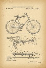 1896 Patent Velocipede Bicycle History  Invention