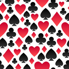 Wall Mural - Playing cards suits seamless pattern.