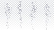 Underwater Bubbles Vector. Fizzing Air Stream. Soda Pop Effect. Champagne. Transparent Realistic Isolated Illustration