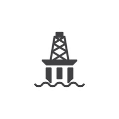 Canvas Print - Gas offshore platform vector icon. filled flat sign for mobile concept and web design. Oil rig simple solid icon. Symbol, logo illustration. Pixel perfect vector graphics