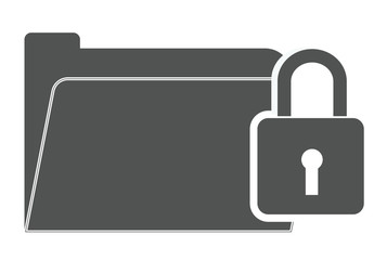Wall Mural - protect folder icon on white background. protect folder sign. flat style. lock folder symbol. secure