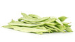Flat green beans isolated on white background.