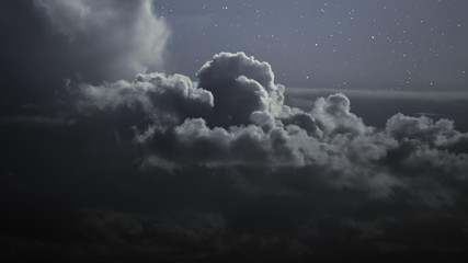 Wall Mural - Cloudy night with stars