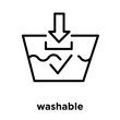 washable icon isolated on white background