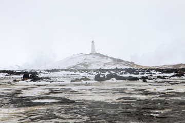 Wall Mural - The oldest lighthouse in Iceland