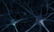 Neurons in the brain. Neurons abstract blue background