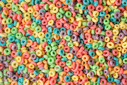 Cuadros en Lienzo Cereal background. Colorful breakfast food