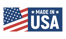 Made In USA Label. American Banner Template. Vector Illustration.
