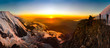 © zefart - Panoramic view of the sunset over the Alps from Refugee du Gouter hut while climbing of Mont Blanc