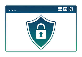 website data internet cyber security padlock vector illustration