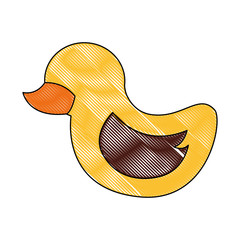 Sticker - toy rubber duck isolated icon vector illustration design