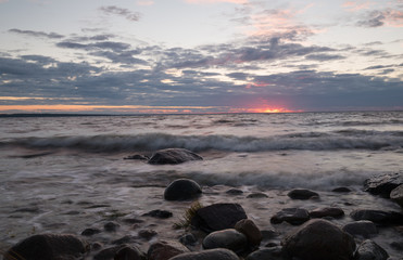 Poster - Sunset over the baltic ocean after a summers day, southern of sweden