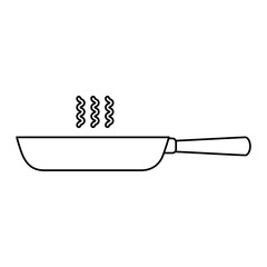 Wall Mural - kitchen frying pan cooking utensil vector illustration outline