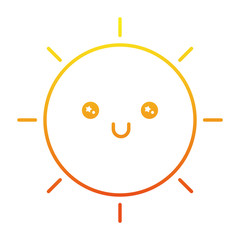 Wall Mural - kawaii sun cartoon character happy vector illustration degraded color