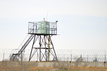  Prison fence and guard tower. Russia. Siberia