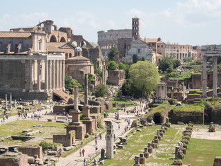 21 april 2018, Forum Romanum, Fori romani, ancient site of antique city of Rome, in Rome near Palatino hill