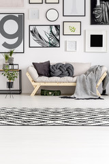 Wall Mural - Black and white living room