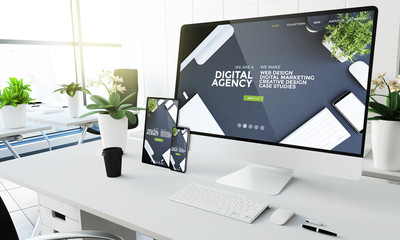 Wall Mural - trends magazine devices mockup