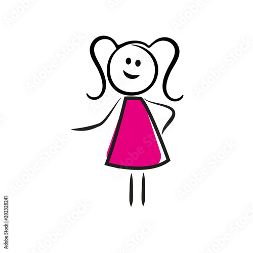 Kleines Madchen Strichmannchen Buy This Stock Vector And Explore