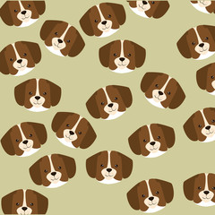 Sticker - cute dogs heads pattern characters vector illustration design