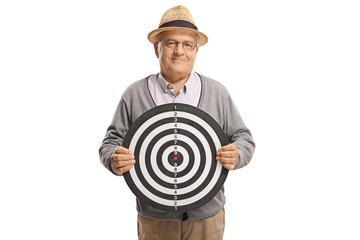 Sticker - Senior holding a target