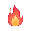 © Mykyta - Vector fire flames sign illustration. Warm and cozy concept with firepalce isolated fire icon. Bonfire burn