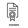 mandate icon isolated on white background