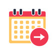Calendar next day icon vector, event symbol. Agenda symbol in flat design style.