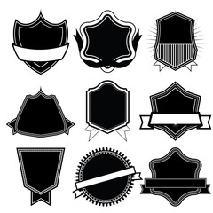 Wall Mural - Set of blank frame badges ribbons and labels set 2