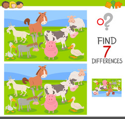  difference game with farm animals group