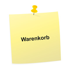 Sticker - Notizzettel gelb - Warenkorb