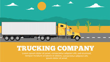 Trucking Company Banner With Container Truck