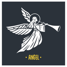 Angel God. Vector Illustration. 