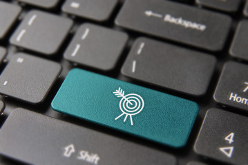 Wall Mural - business target button on computer keyboard