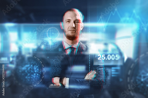Business Augmented Reality Technology And Cyberspace Concept
